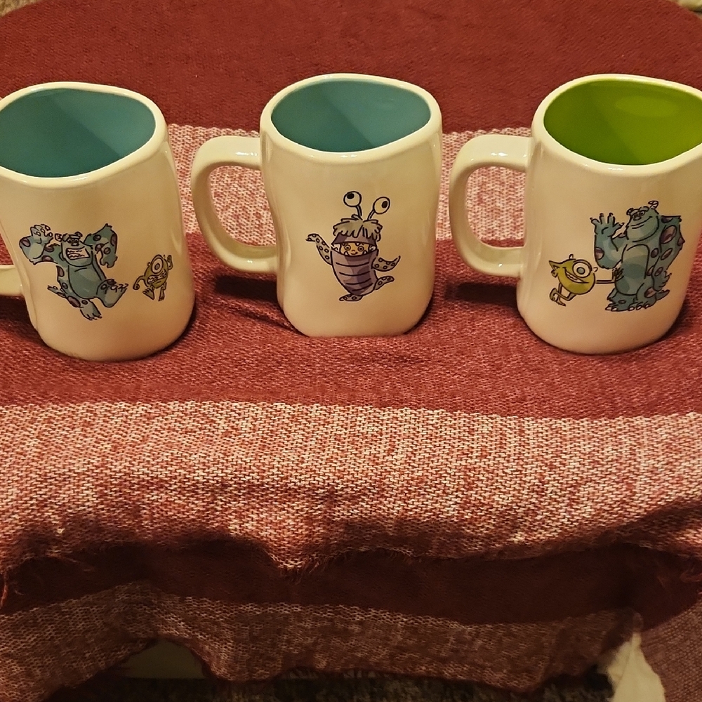 Rae Dunn Disney Pixar Monsters Inc. Mug Set Of 3